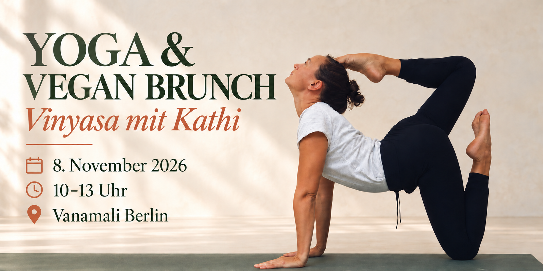 Yoga & Vegan Brunch – Vinyasa mit Kathi am 8. November 2026 von 10 bis 13 Uhr bei Vanamali Berlin